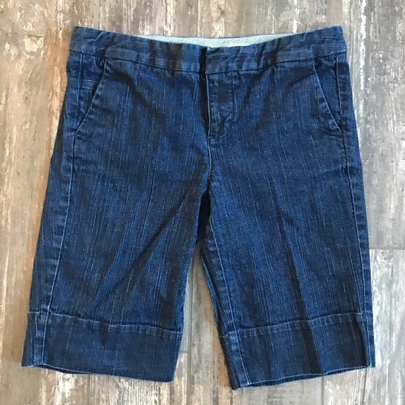 TOMMY Hilfiger indigo stretch denim Bermuda shorts size 8 - Picture 2 of 8